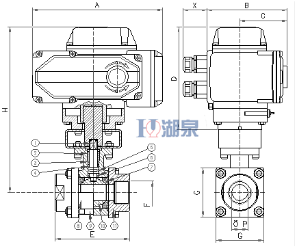 電動絲扣球閥Q911F-16P型號，圖片，原理